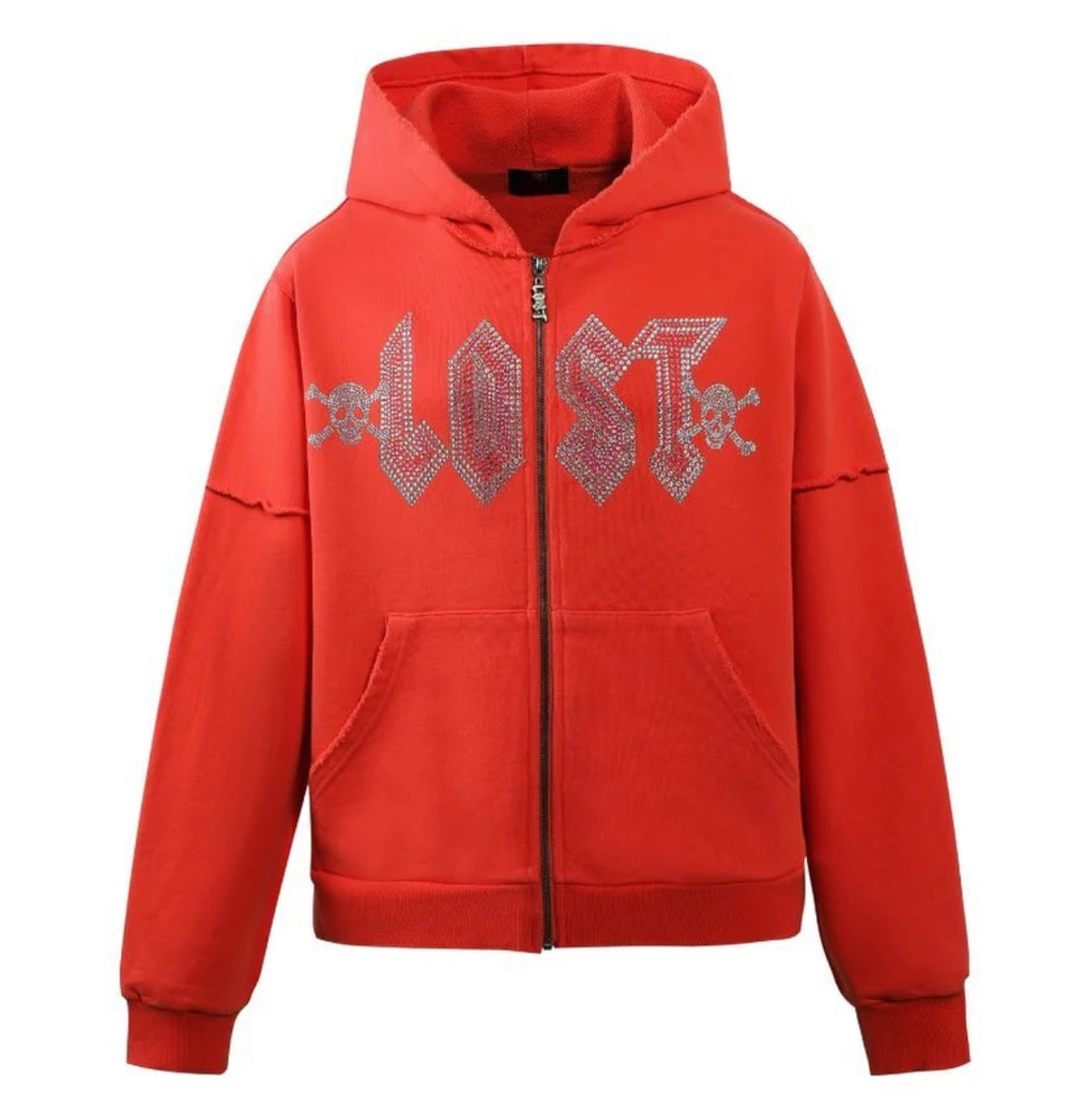 Lost Intricacy Solar Red Zip Up Hoodie