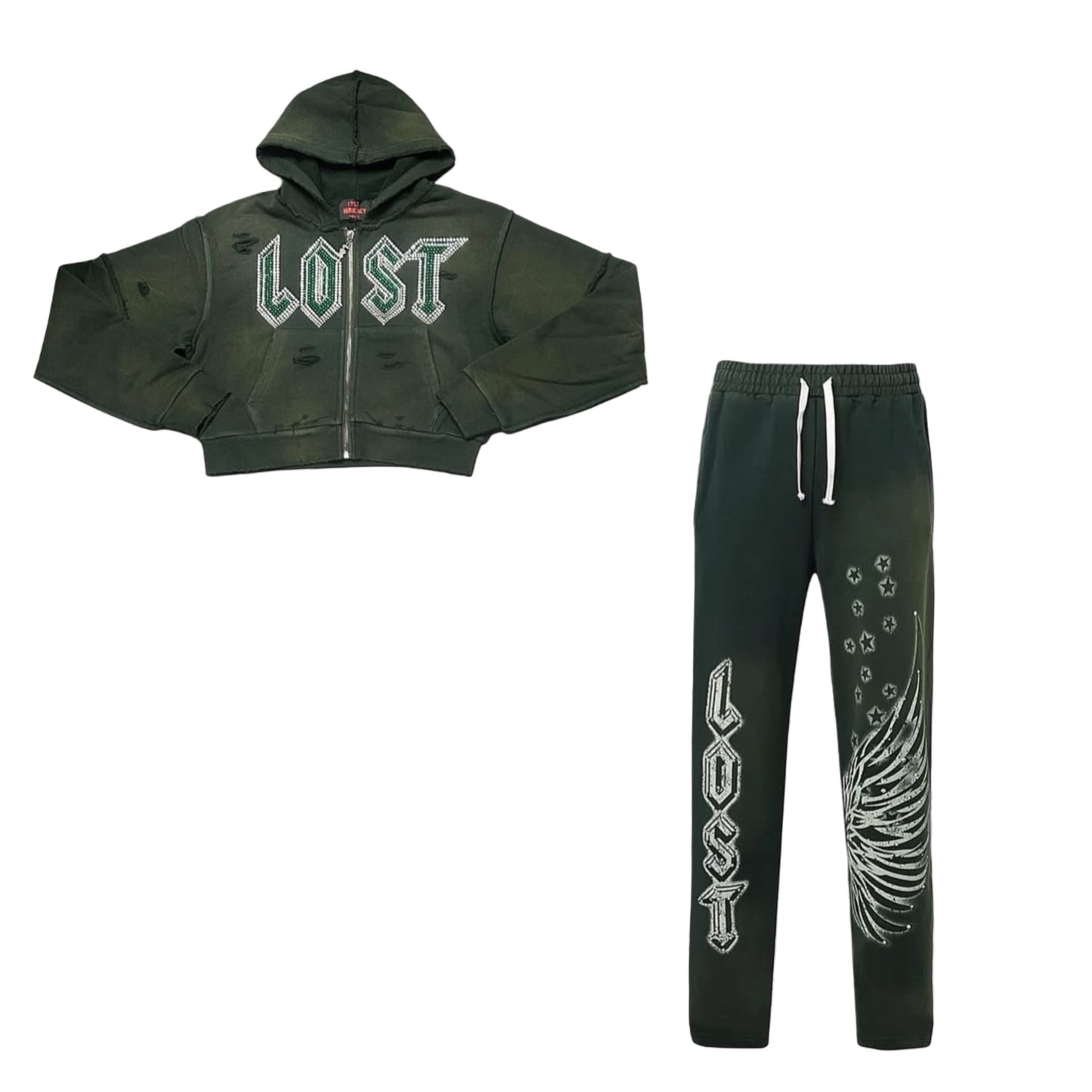 Lost Intricacy Esmeralda Rhinestone Women Sweatsuit