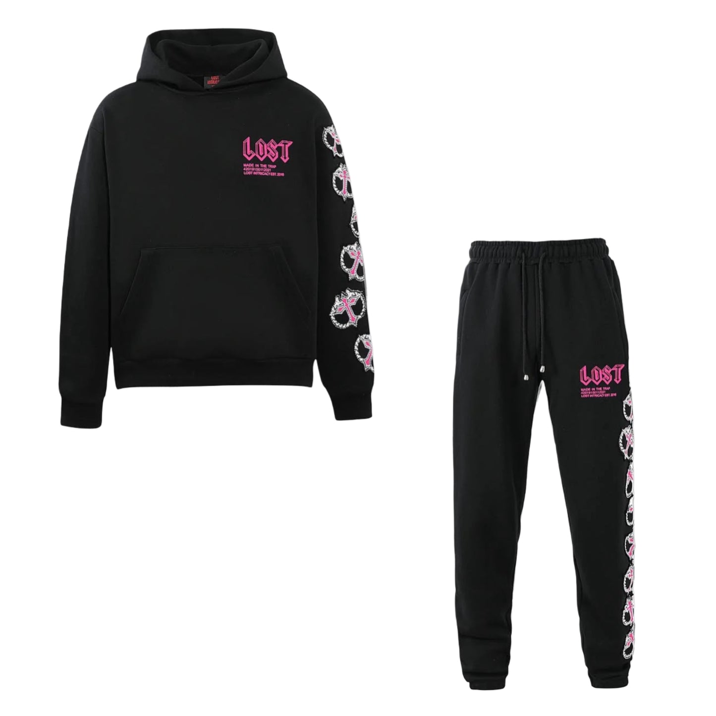 Lost Intricacy Black/Pink Mitt Sweatset