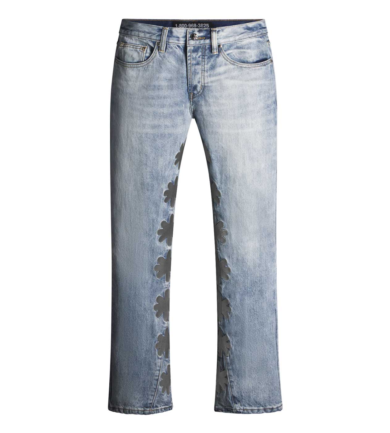 Lost SHDWS Light Denim Pant Grey Embroidery