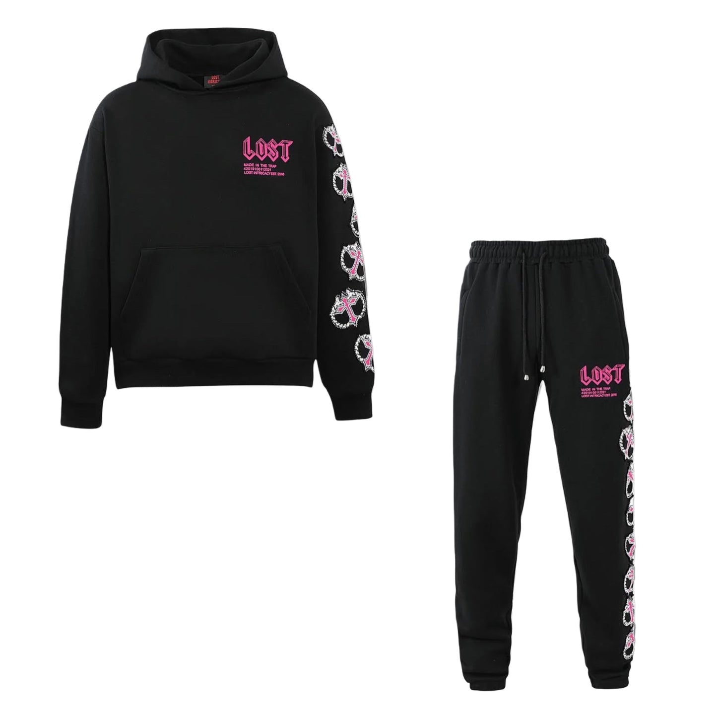 Lost Intricacy Black/Pink Mitt Sweatset