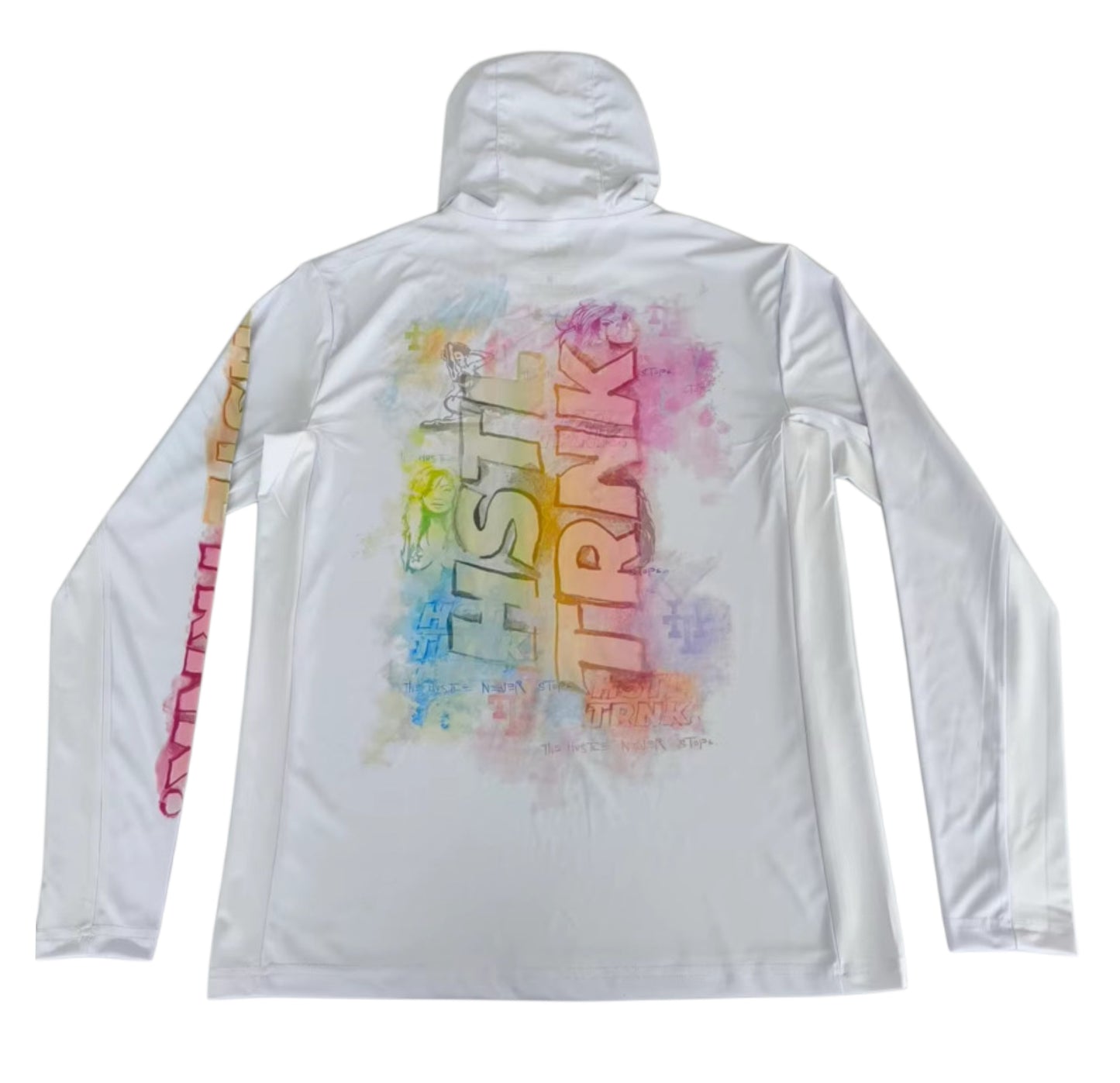 Hustle Trunk Never Stops White Rashguard