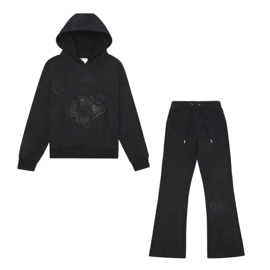 When Smoke Clears Leather Sweatset Black