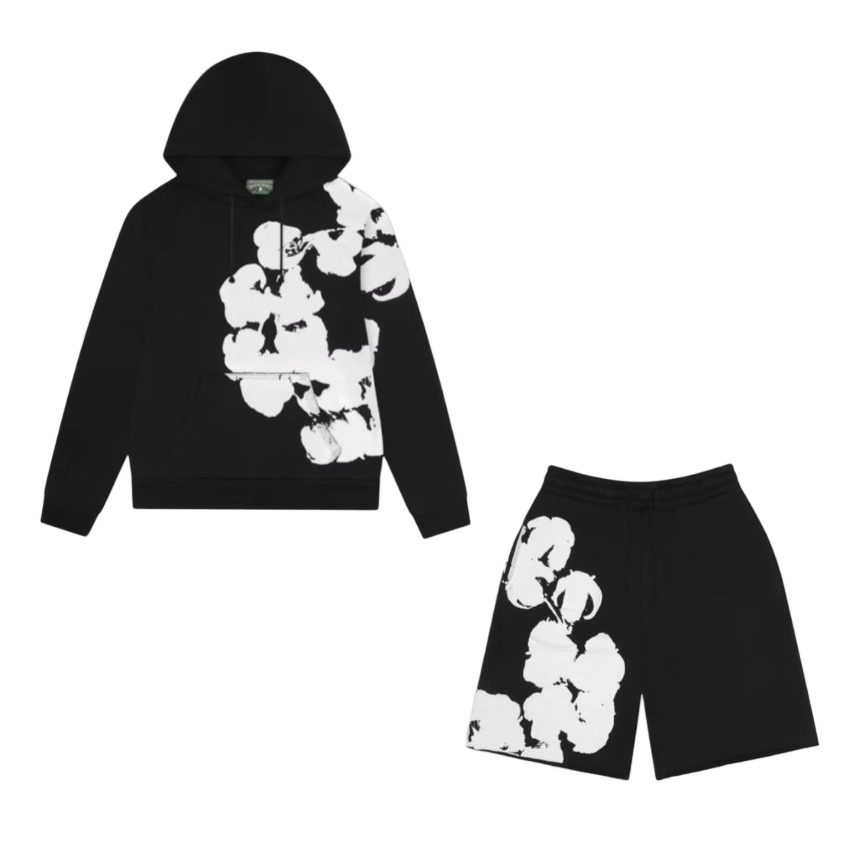 Denim Tears Big Cotton Wreath Sweatset Black