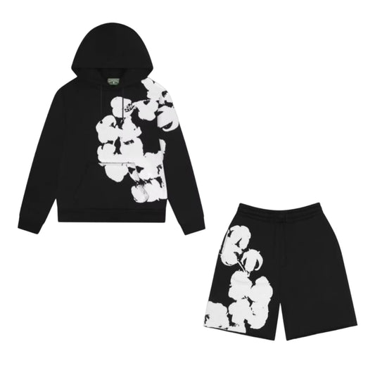 Denim Tears Big Cotton Wreath Sweatset Black