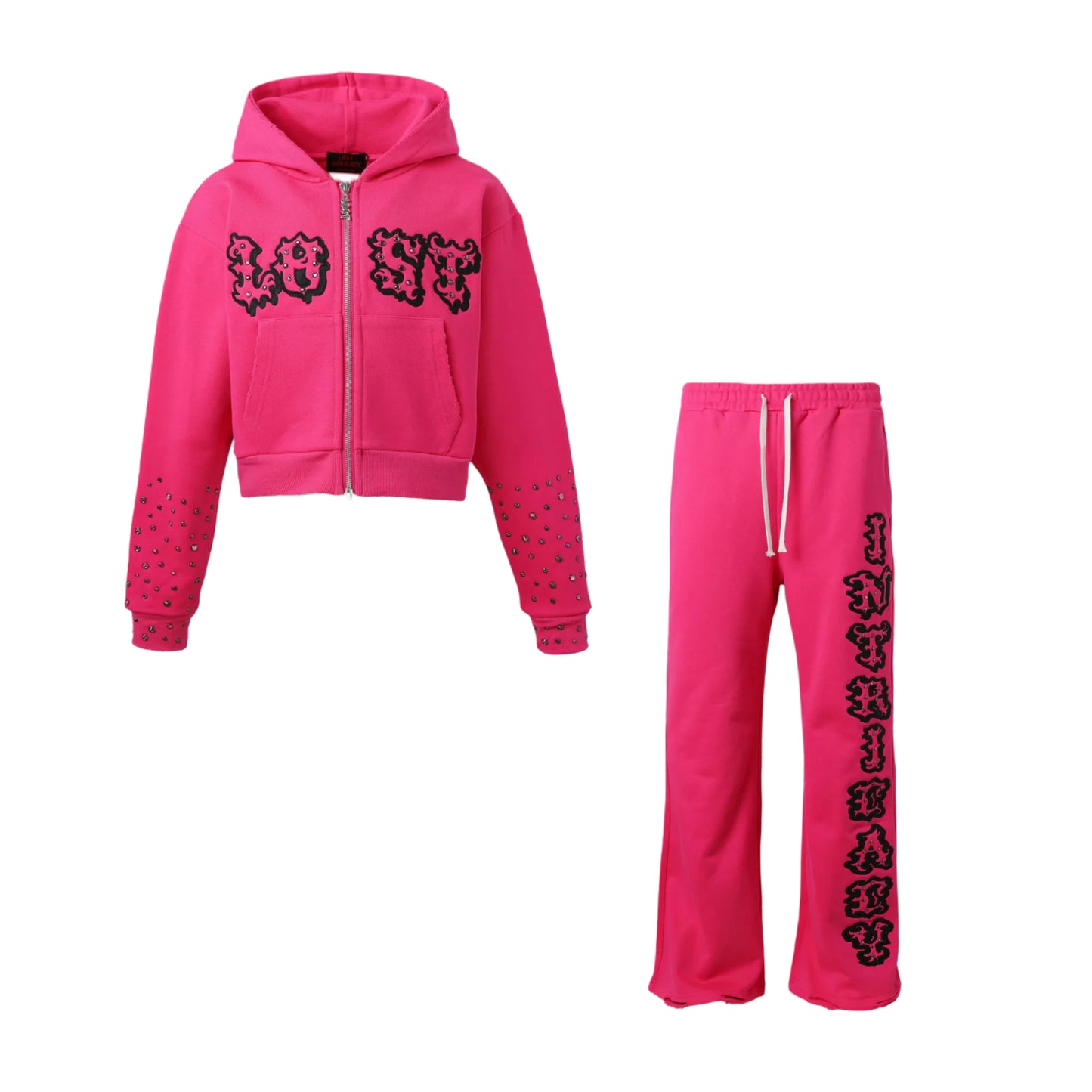 Lost Intricacy 'Patch' Hot Pink Women Sweatsuit