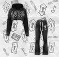 Lost Intricacy Black Rhinestone Sweatset