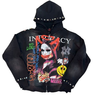 Lost Intricacy Front Page Zip Up Hoodie