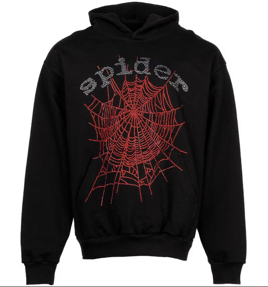 Sp5der Rhinestone OG Web V2 Hoodie