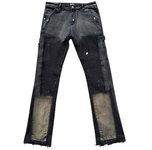 Triple Sevens Flared Jeans Black