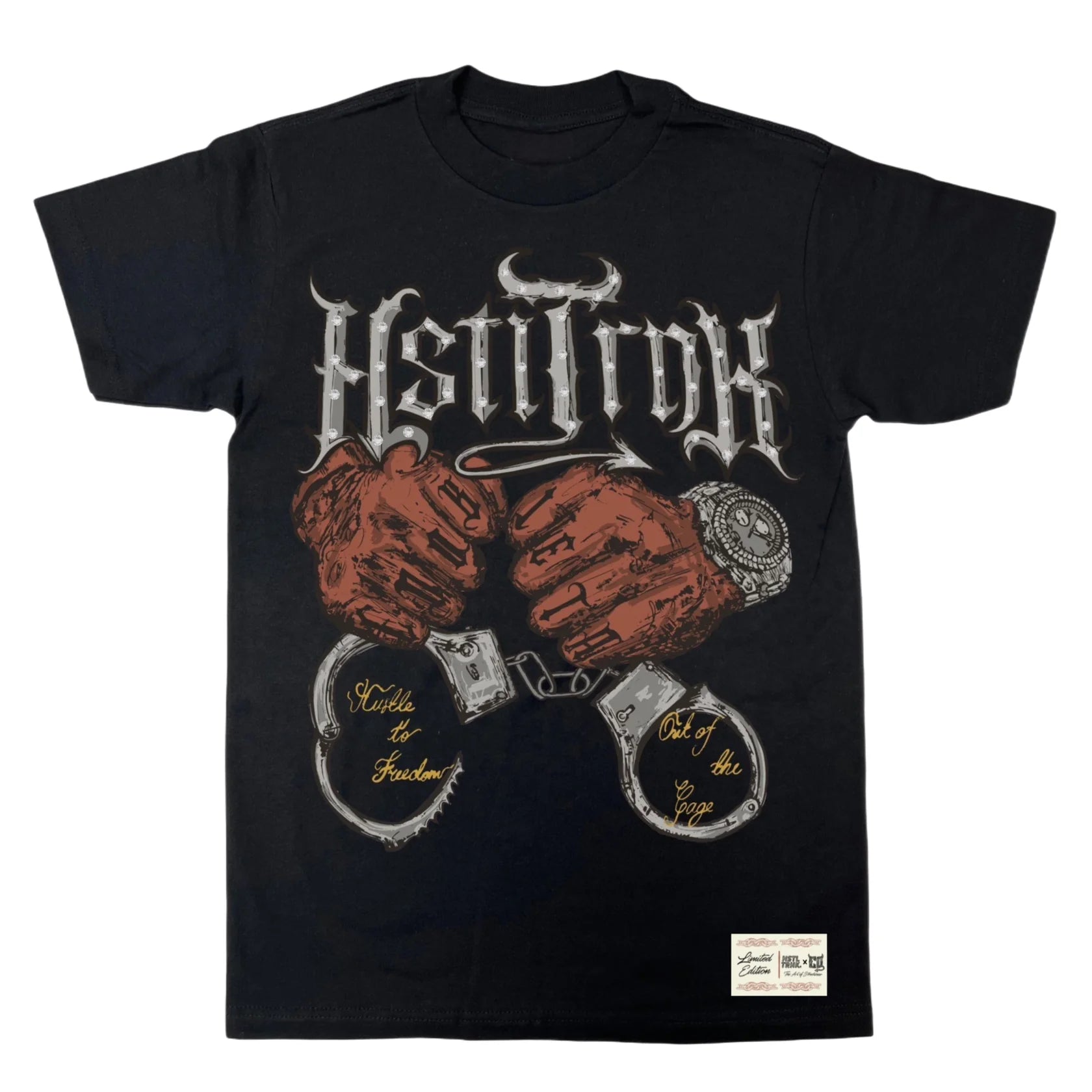 Hustle Trunk x CDobleta Rhinestone The White Devil Limited Edition T-Shirt
