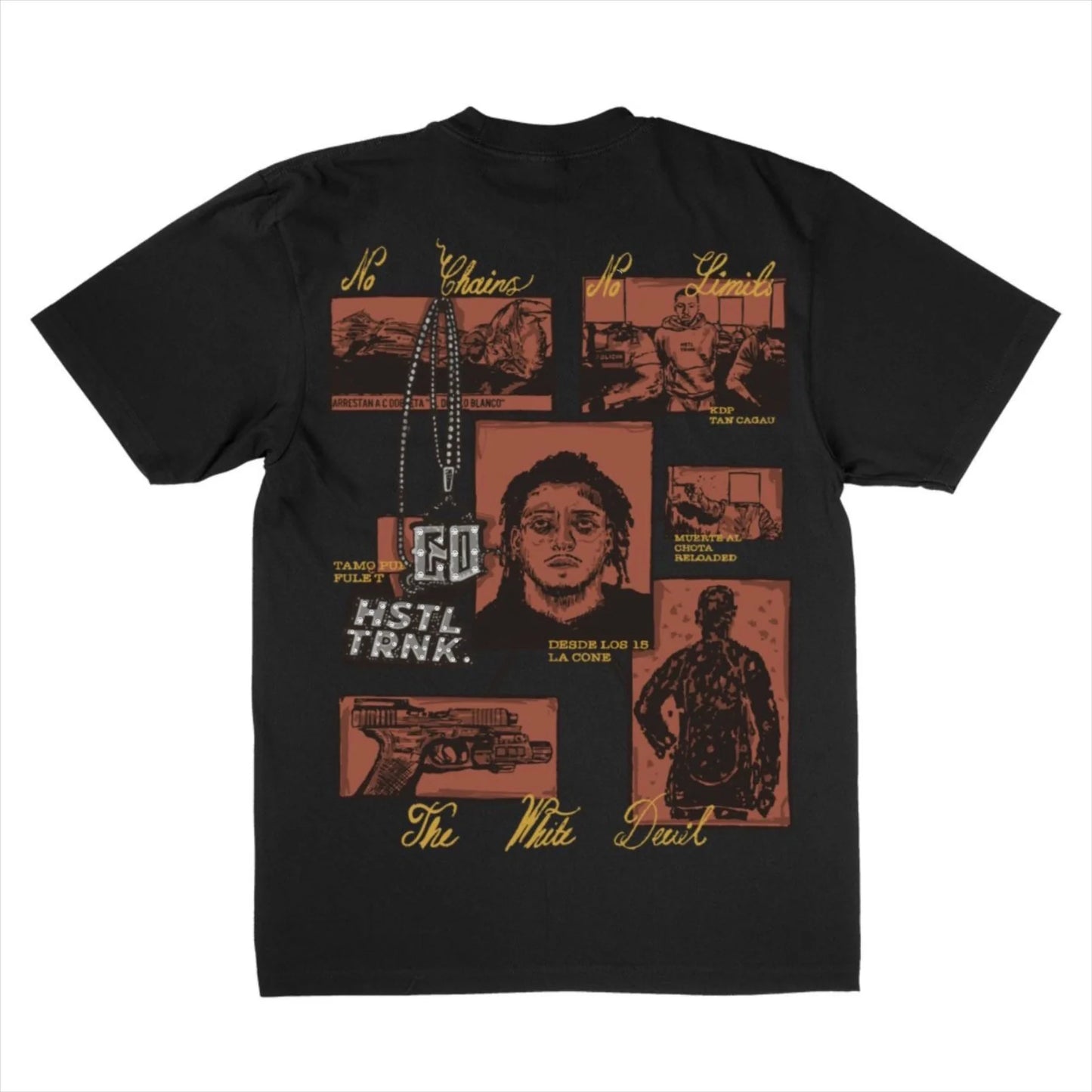 Hustle Trunk x CDobleta Rhinestone The White Devil Limited Edition T-Shirt