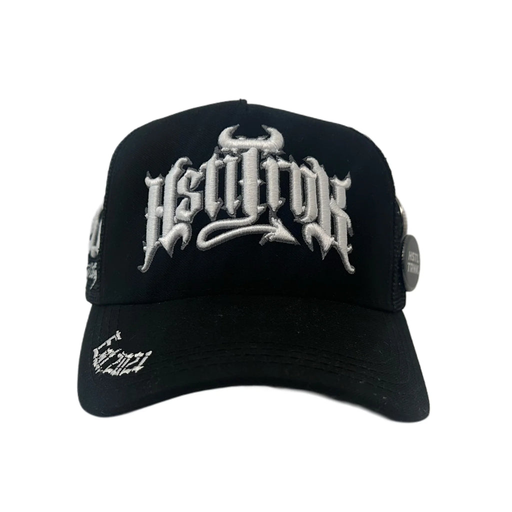 HstL Trnk x CDobleta The White Devil Trucker Hat (Black/White)