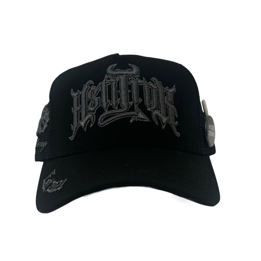 HstL Trnk x CDobleta The White Devil Trucker Hat (Black/Grey)