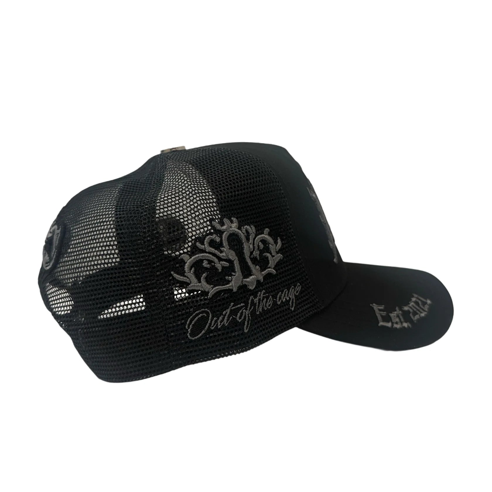 HstL Trnk x CDobleta The White Devil Trucker Hat (Black/Grey)