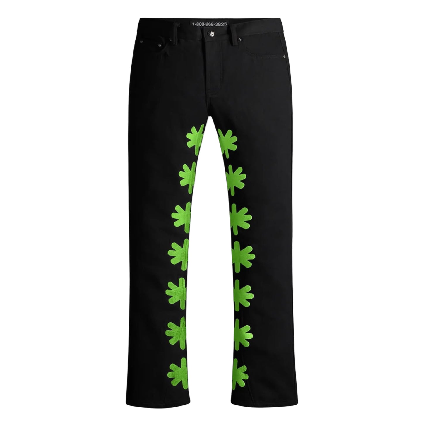 Lost Shdws Black/Green Denim Jeans