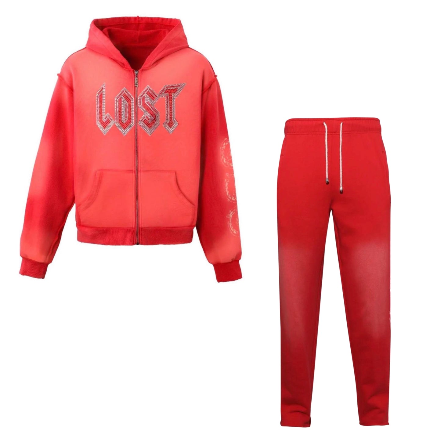Lost Intricacy Washed Red Rhinestone Set