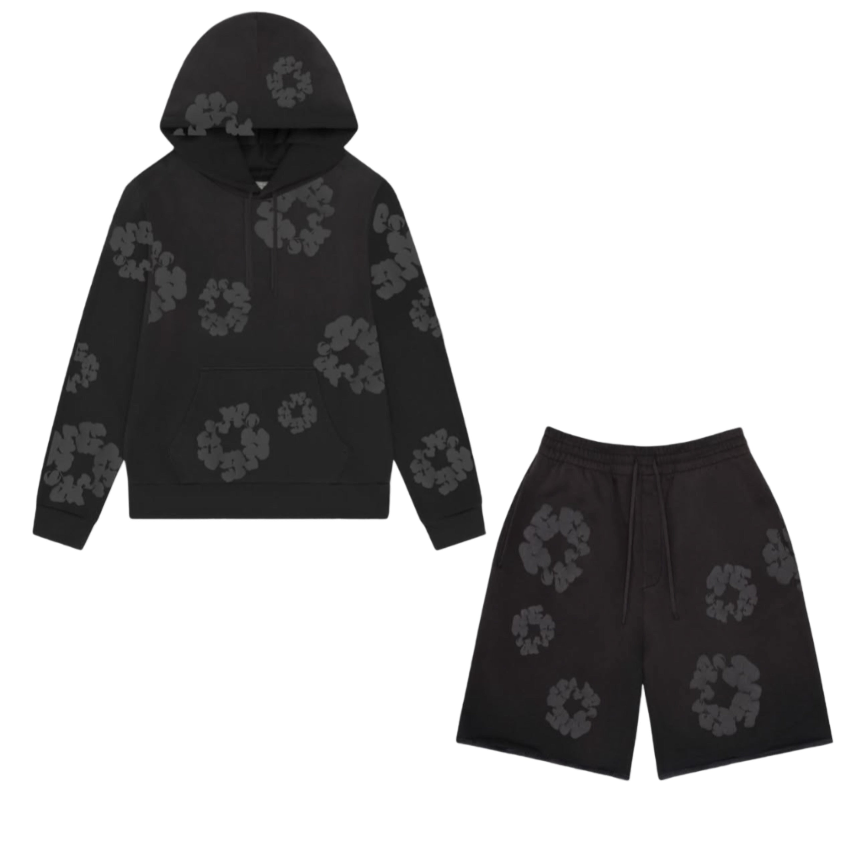 Denim Tears Faded Cotton Wreath Sweatsuit Black