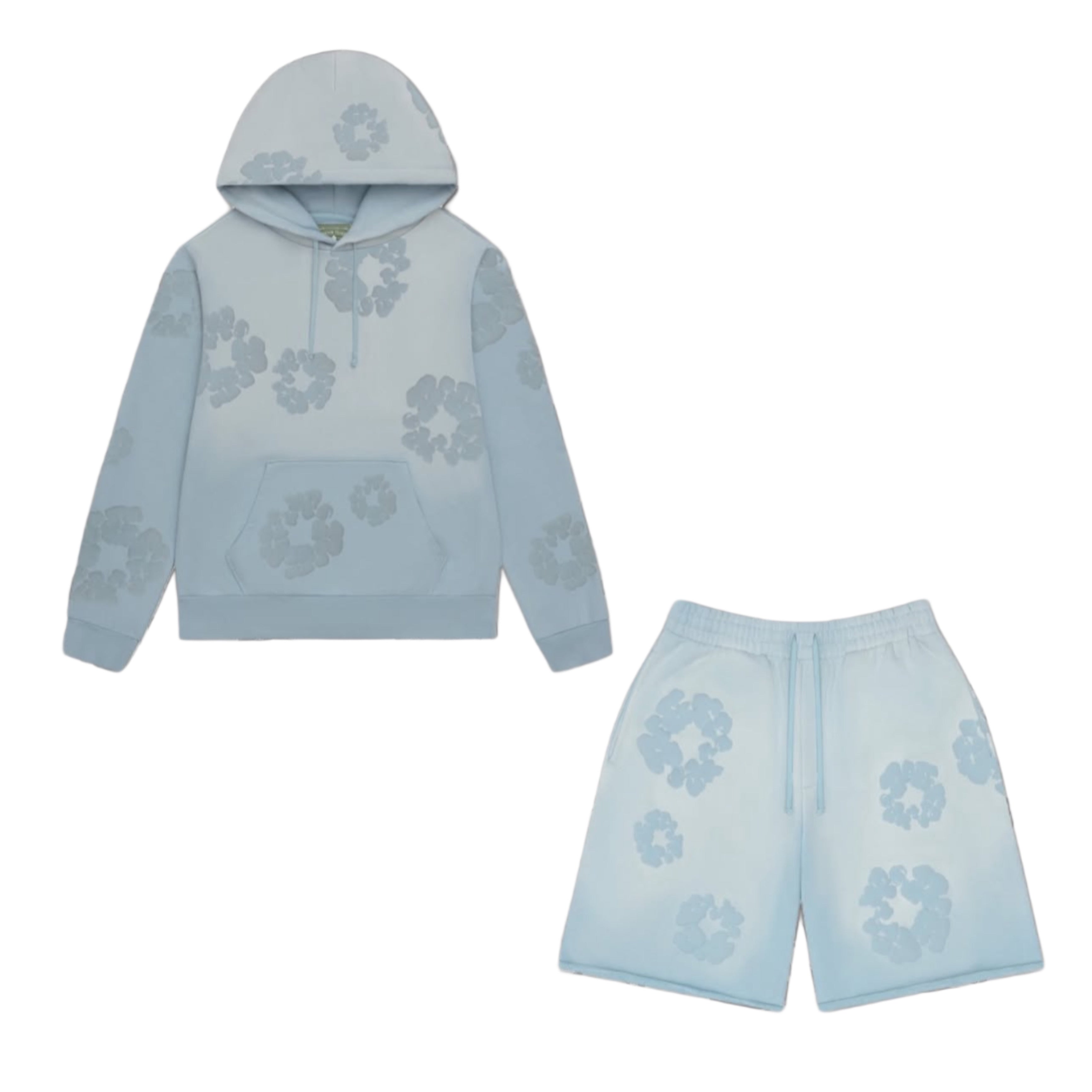 Denim Tears Faded Cotton Wreath Sweatsuit Light Blue