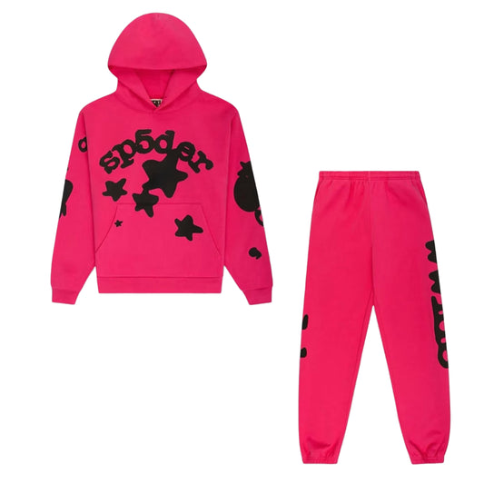 Sp5der Beluga Pink Sweatsuit